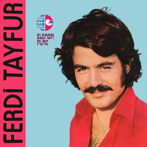 Ferdi Tayfur’un Benim Gibi Sevenler 45’lik kapağı; açık mavi zemin önünde kırmızı gömlekli genç Ferdi Tayfur’un yakın portresi ve sol kenarda dikey harflerle Ferdi Tayfur yazısı