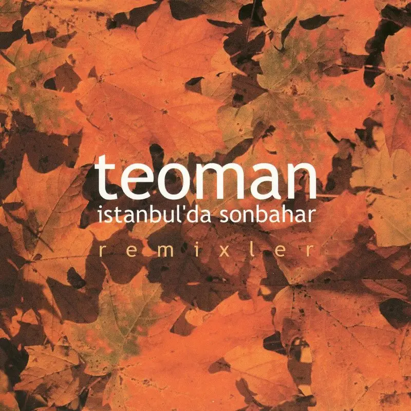 Teoman’ın İstanbul’da Sonbahar remiks single kapağı; turuncu sonbahar yaprakları üzerinde sanatçının adı